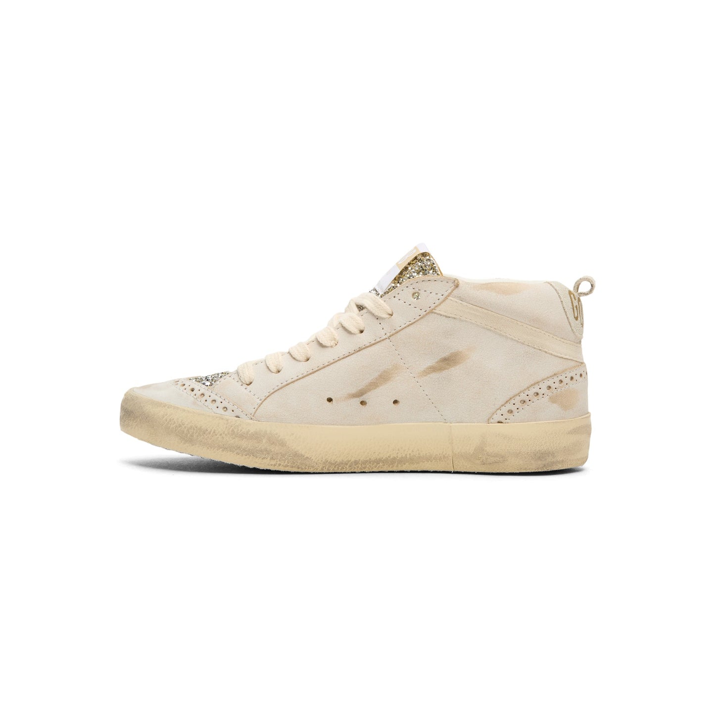Golden Goose Mid Star Leather Upper And Toe (Beige/Platinum)