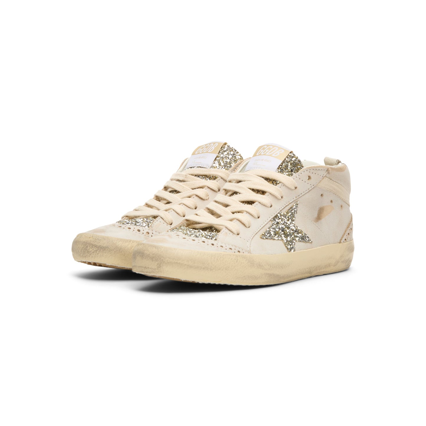 Golden Goose Mid Star Leather Upper And Toe (Beige/Platinum)
