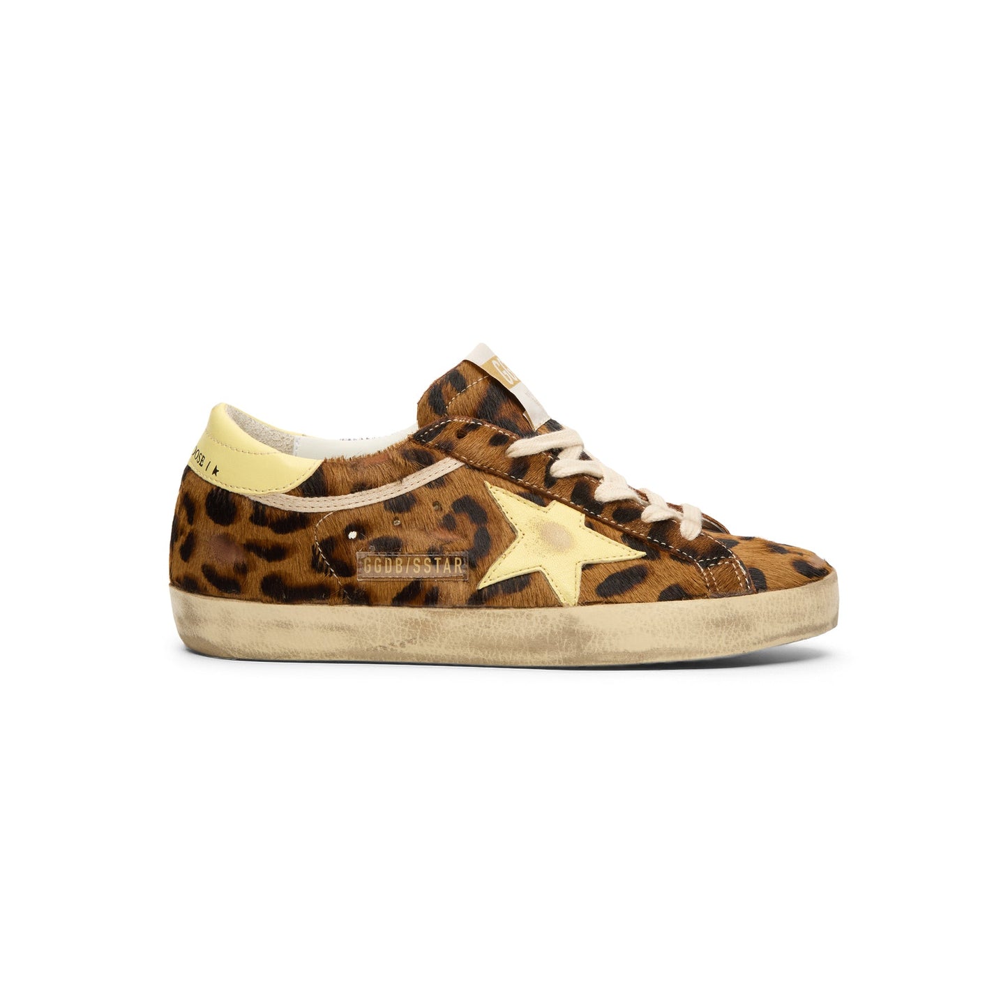 Golden Goose Super-Star Horsy Upper Toe And Tongue (Leopard/Pale Yellow)