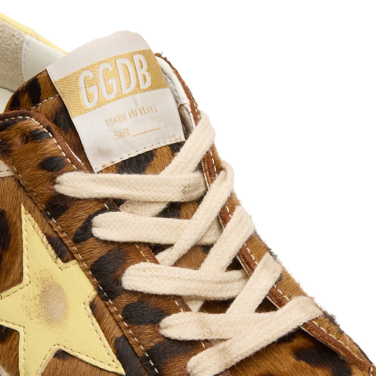 Golden Goose Super-Star Horsy Upper Toe And Tongue (Leopard/Pale Yellow)