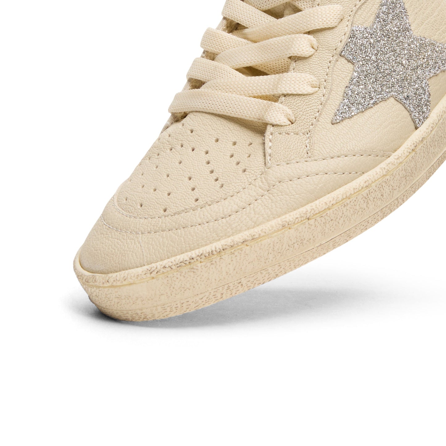 Golden Goose Ballstar Nappa Upper Toe And Spur (Cream/Crystal)