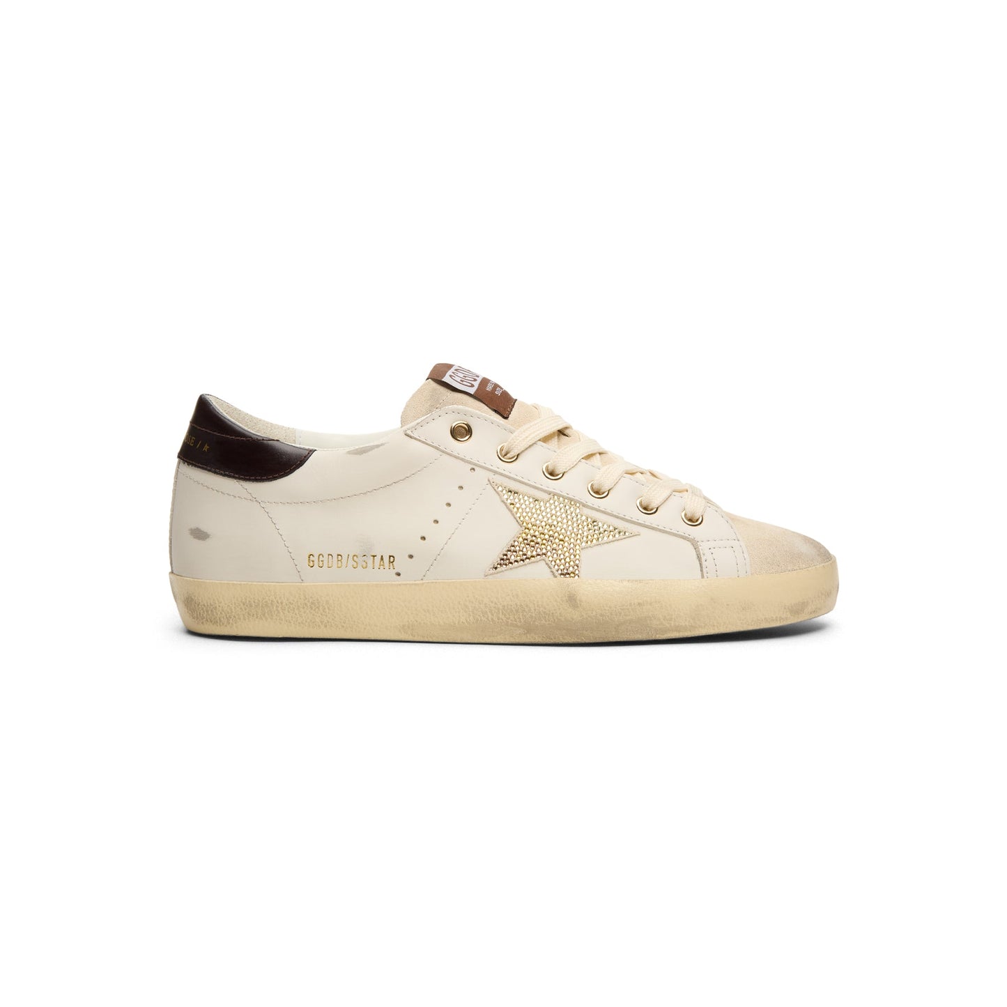 Golden Goose Super-Star Leather Upper Star And Heel (White/Coffee Brown/Seedpearl)