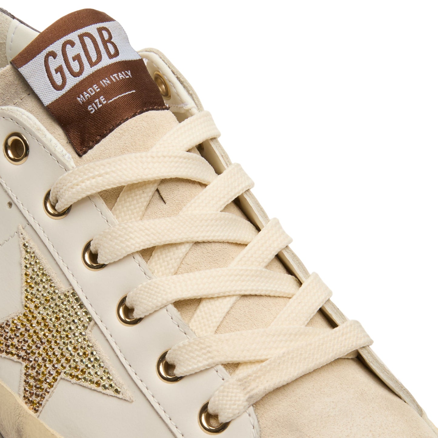 Golden Goose Super-Star Leather Upper Star And Heel (White/Coffee Brown/Seedpearl)