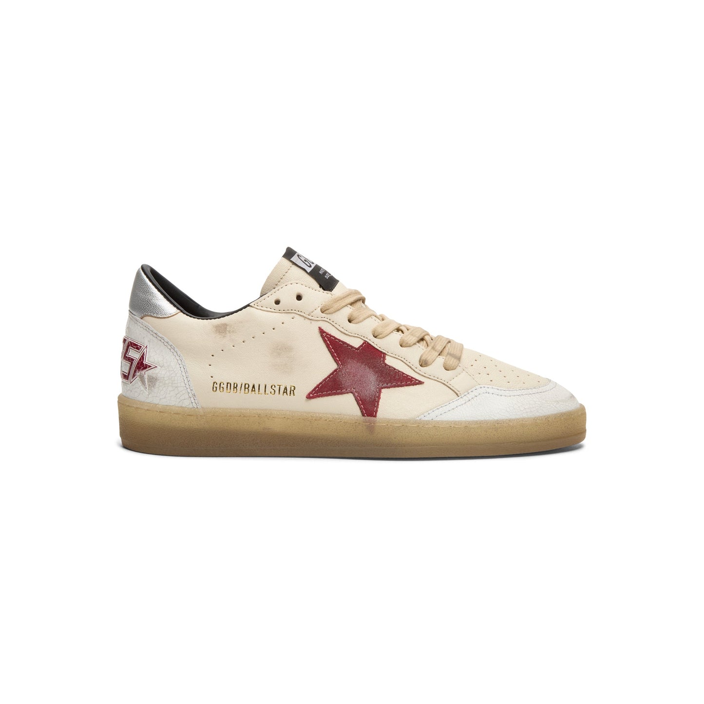 Golden Goose Ballstar Nappa Upper And Tongue Crack (Butter Beige/White/Red/Silver)