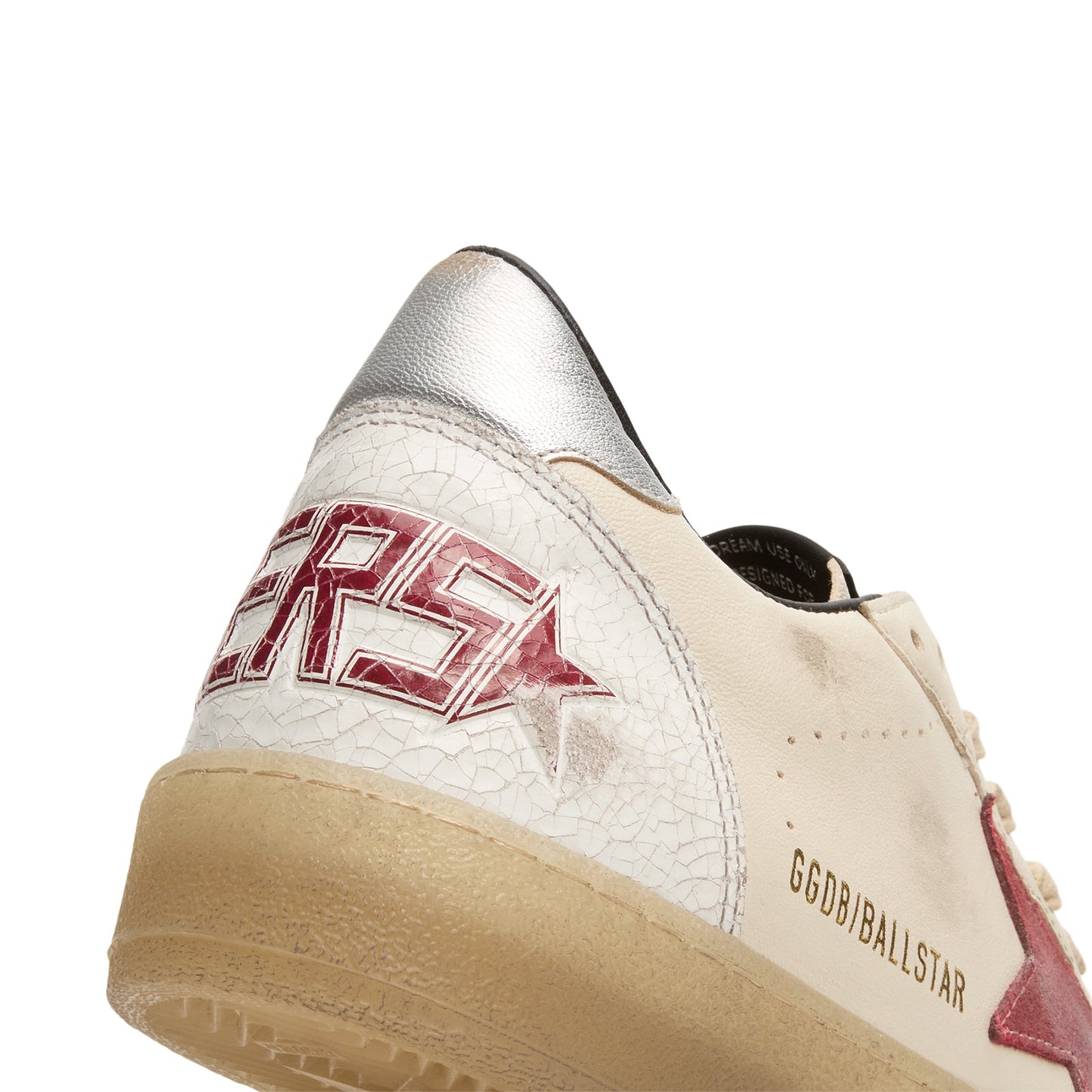 Golden Goose Ballstar Nappa Upper And Tongue Crack (Butter Beige/White/Red/Silver)