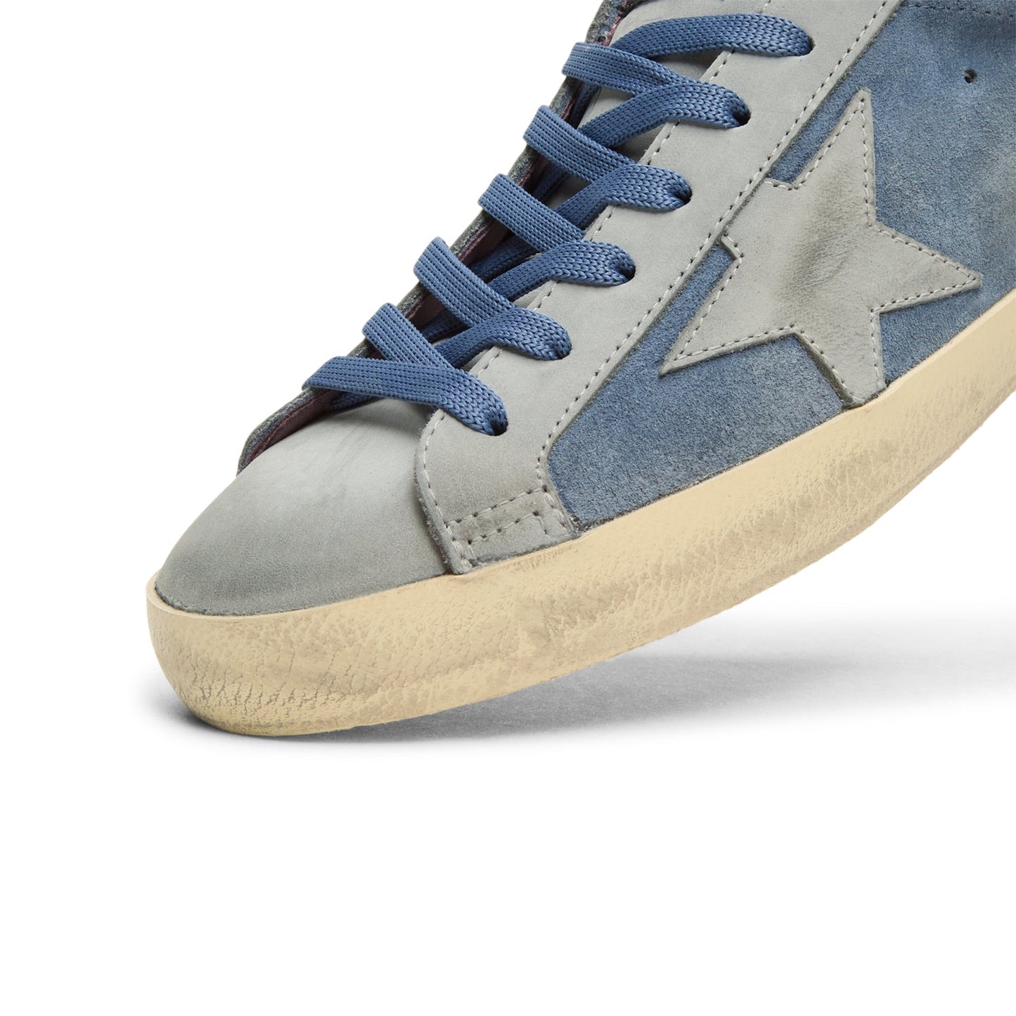 Golden Goose Super Star Suede And Nabuk Upper (Blue Denim/Silver Blue)