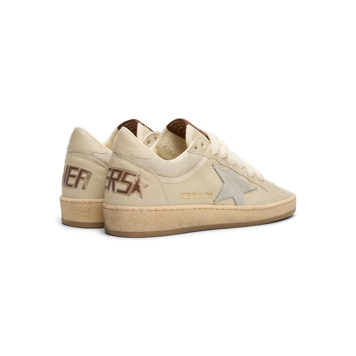 Golden Goose Ballstar Nappa And Glitter Leather Upper (Cream/Light Grey/Grey)