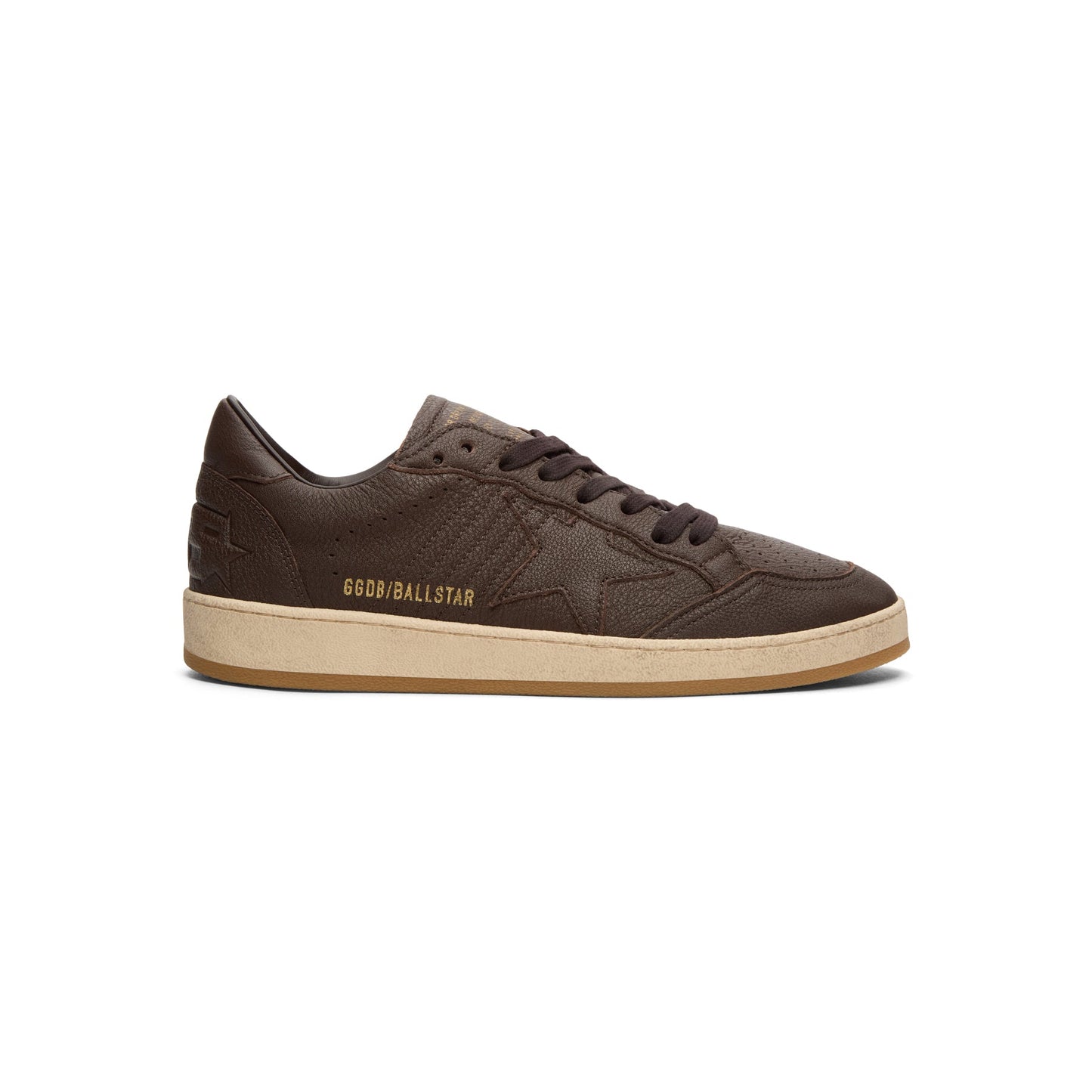 Golden Goose Ballstar Leather Upper Star Toe Spur (Dark Brown)