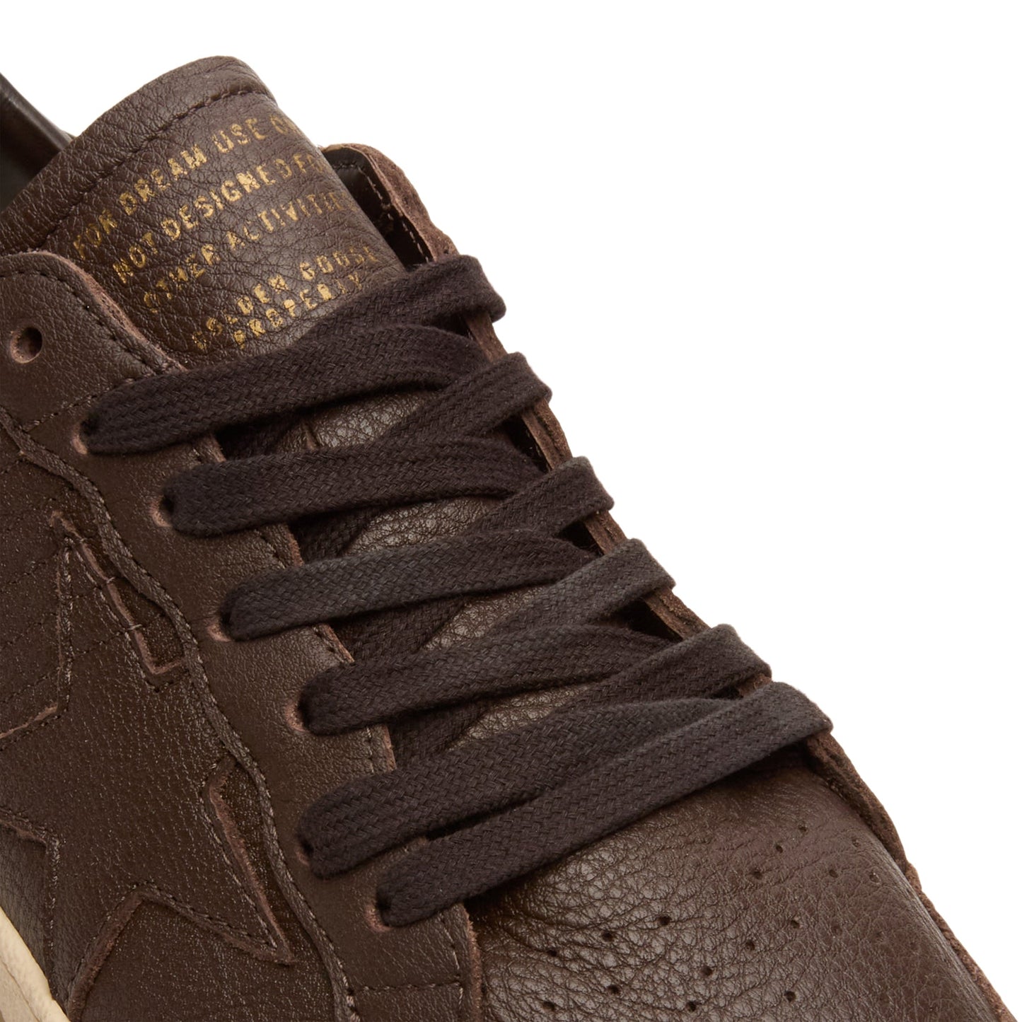Golden Goose Ballstar Leather Upper Star Toe Spur (Dark Brown)