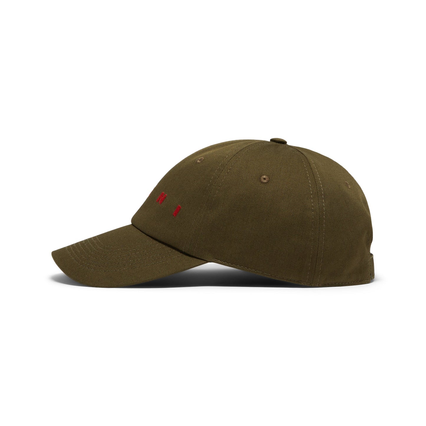 MARNI Embroidered Logo Organic Gabardine Baseball Cap (Deep Sage)