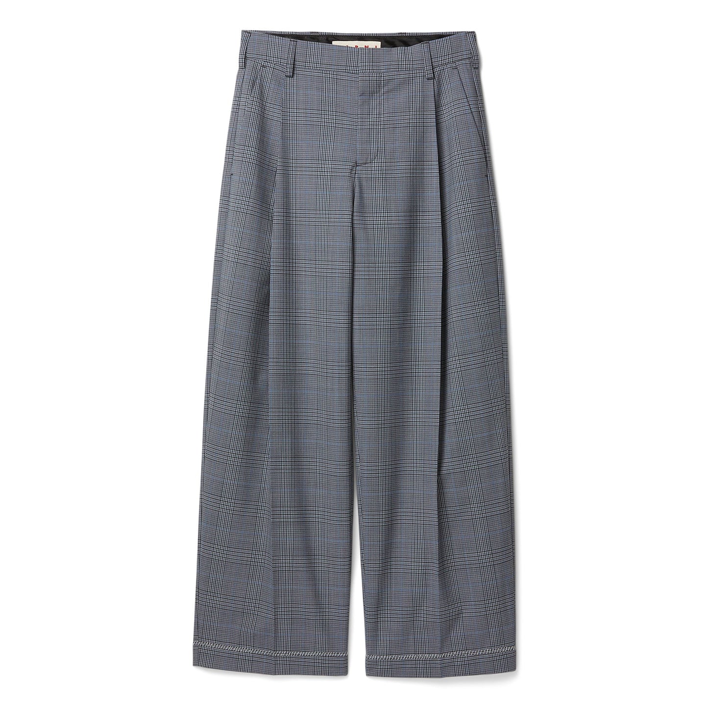 MARNI Prince of Wales Wool Check Trousers (Truffle)