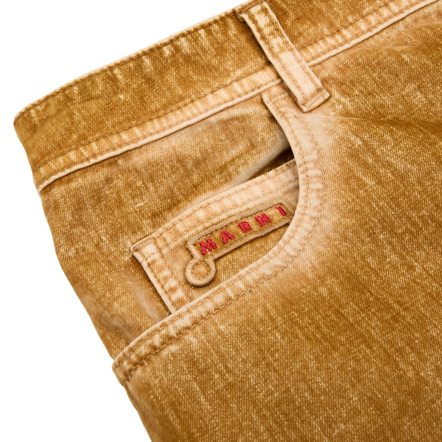 MARNI Flocked Denim Trousers (Beige)