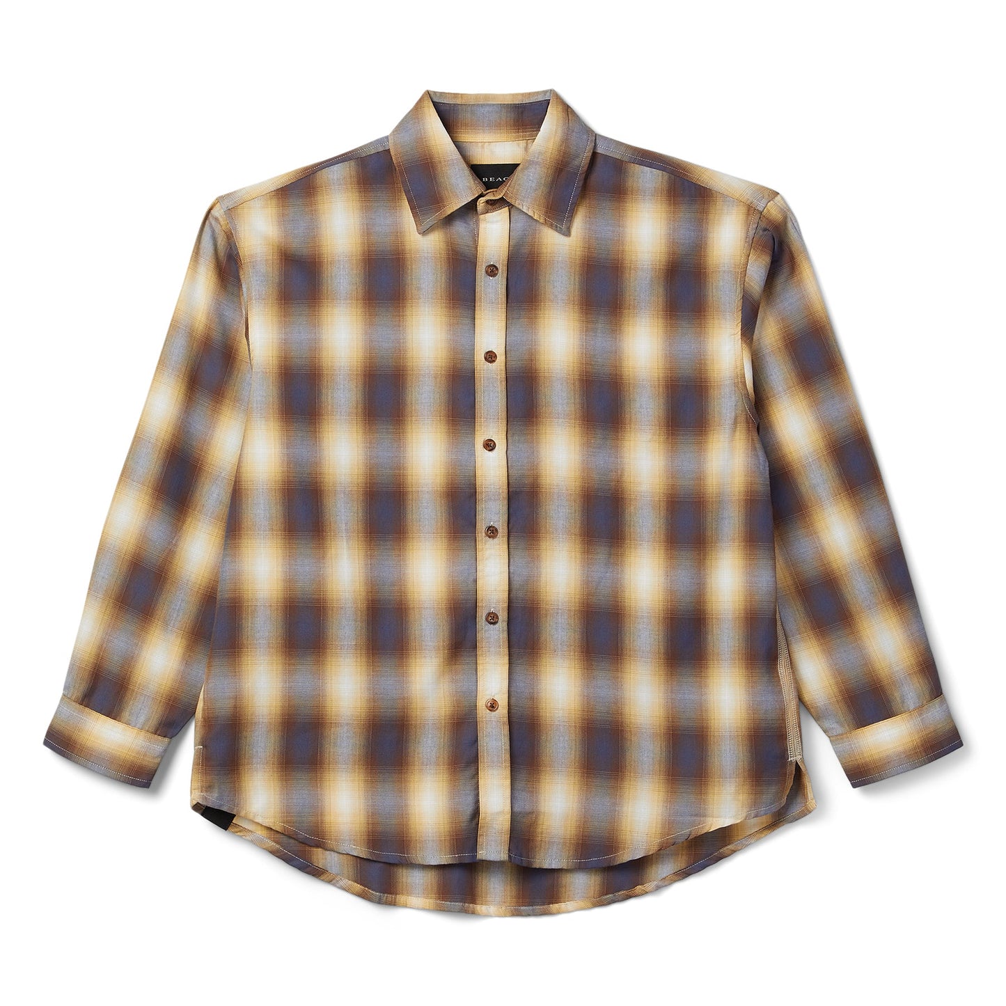 Beach Brains Big Long Sleeve Shirt (Sun plaid)