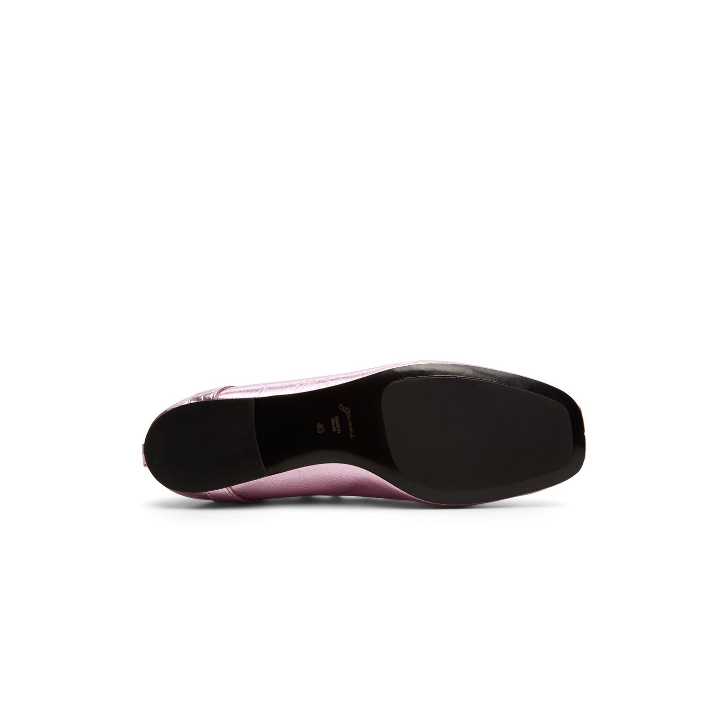 GANNI Eyelets Lace Up Ballerina Crinkle Metallic (Cameo Pink)