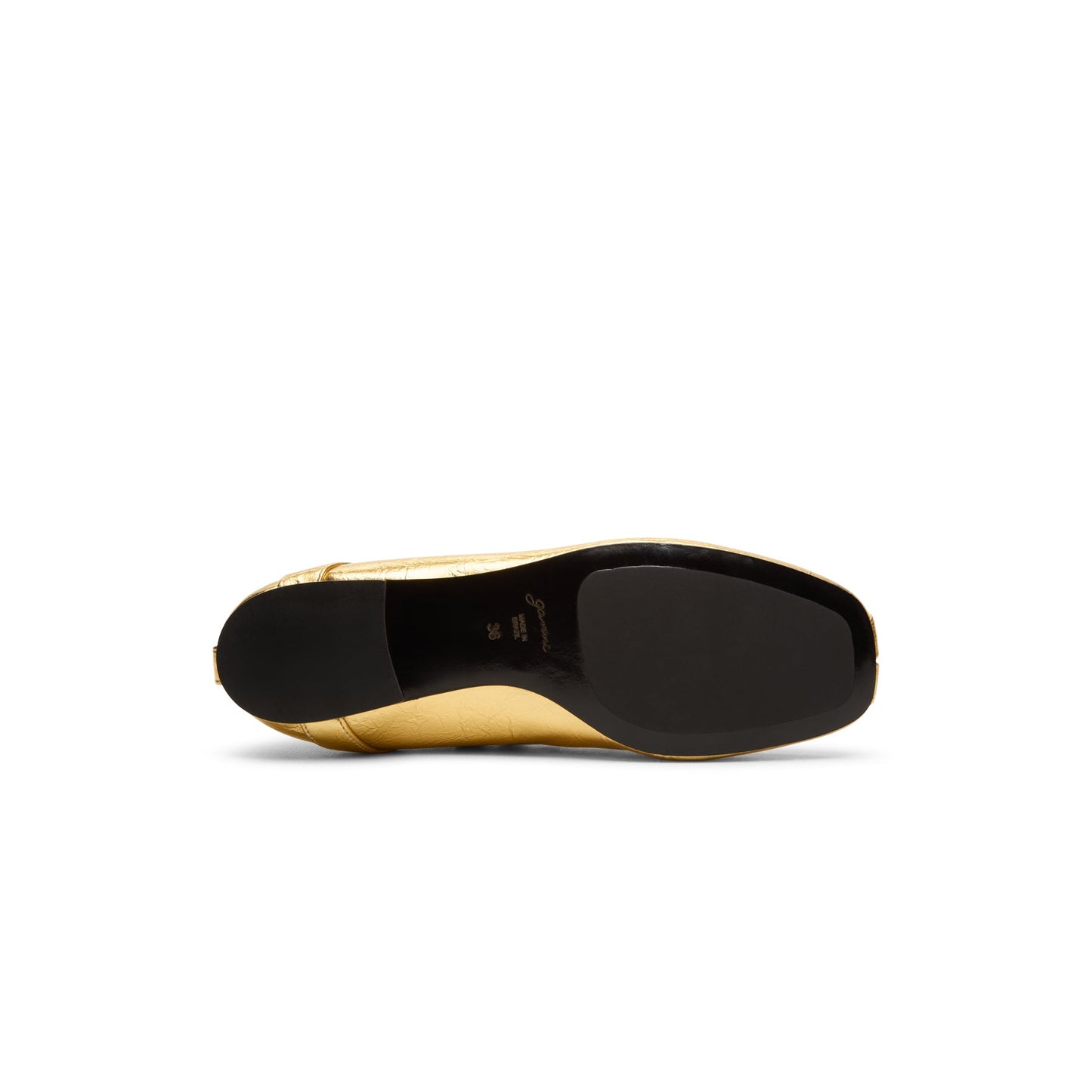 GANNI Eyelets Lace Up Ballerina Crinkle Metallic (Gold)