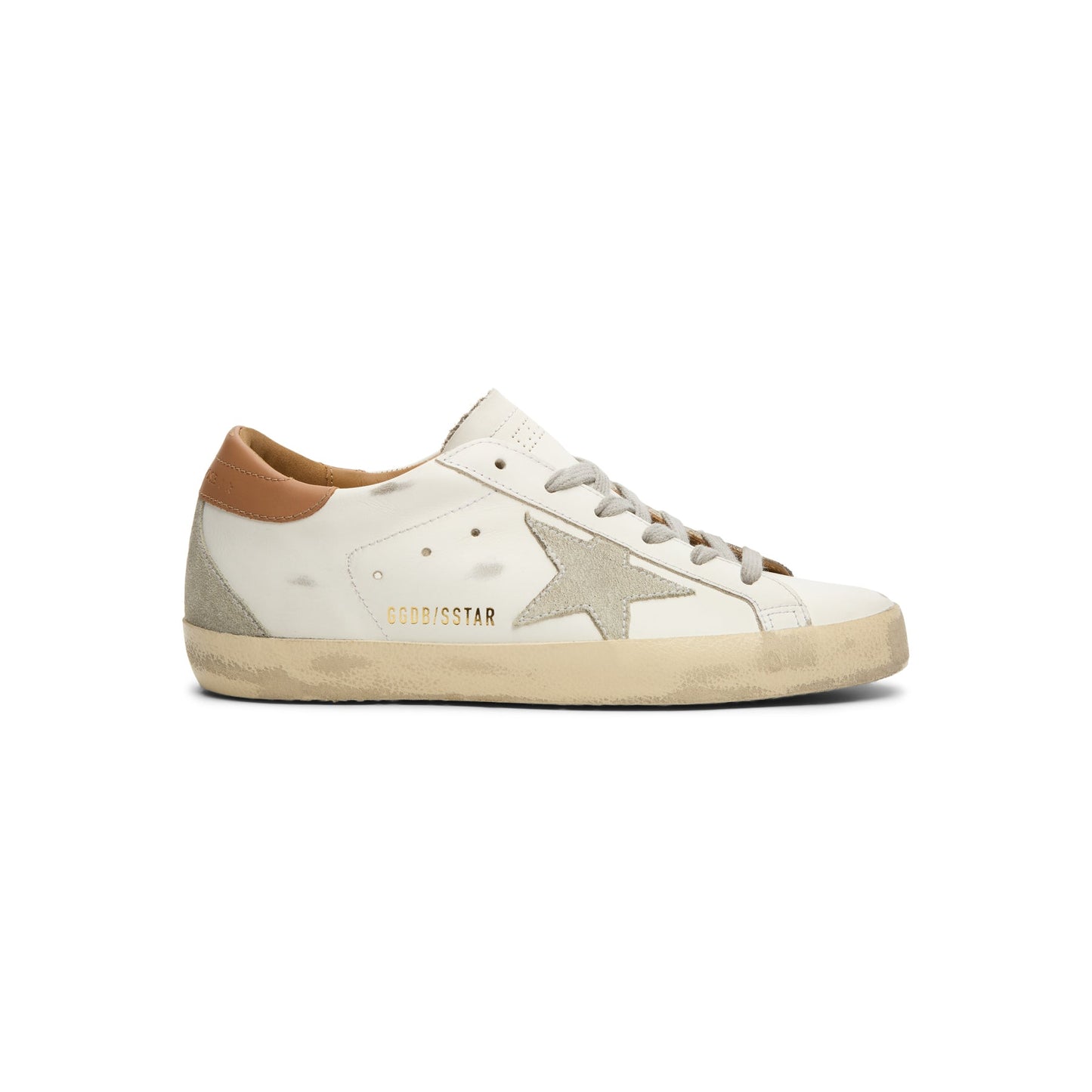 Golden Goose Super-Star Leather Upper And Heel Suede (White/Ice/Light Brown)