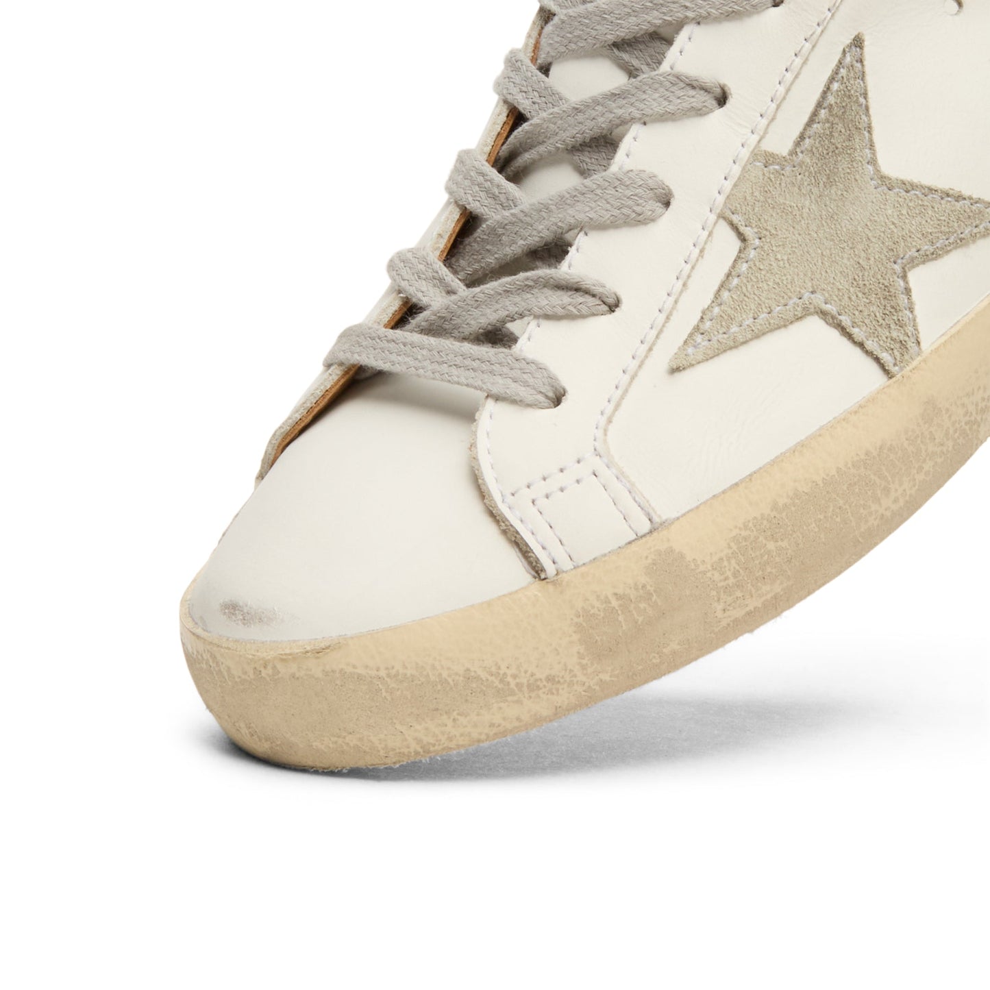 Golden Goose Super-Star Leather Upper And Heel Suede (White/Ice/Light Brown)