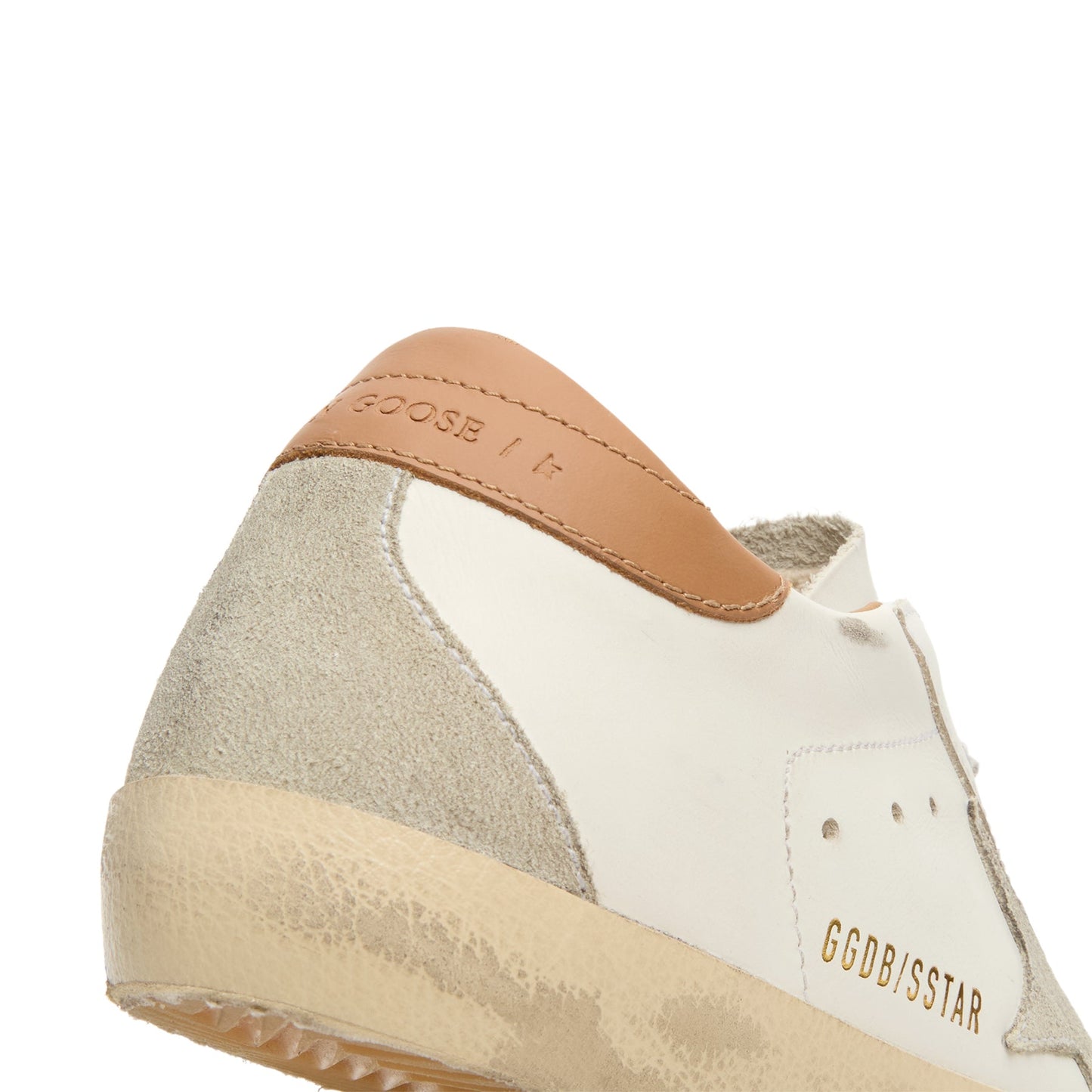 Golden Goose Super-Star Leather Upper And Heel Suede (White/Ice/Light Brown)