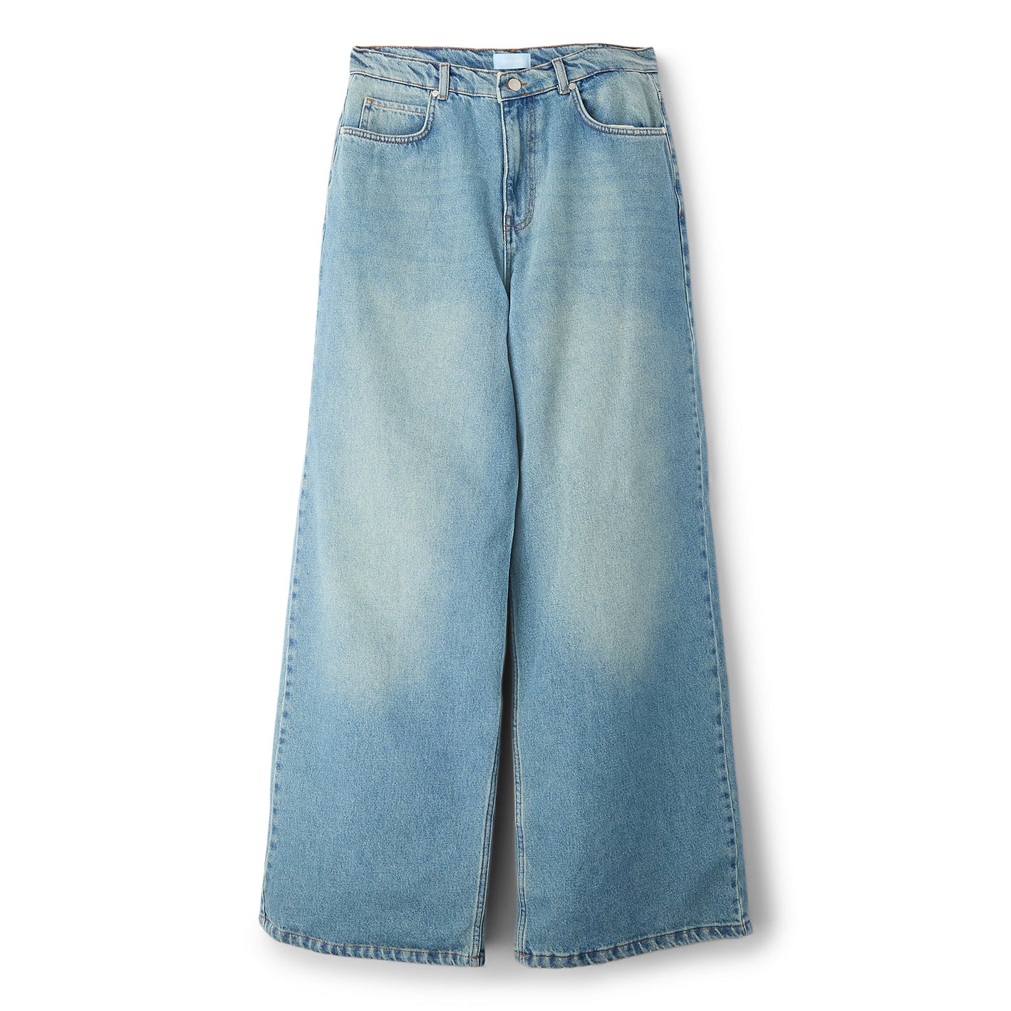 3.Paradis Wide Leg Padded Jeans (Washedblue)