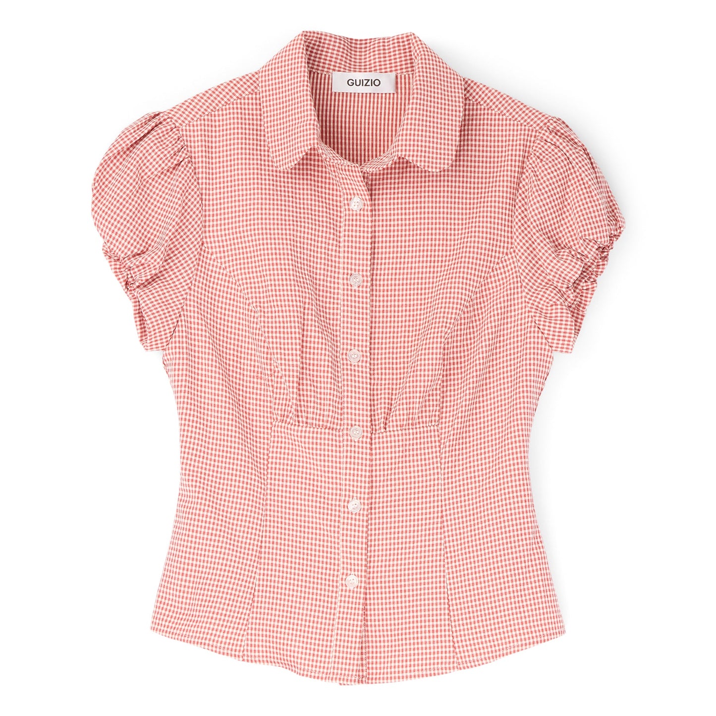 Danielle Guizio Liana Gingham Top (Red love)