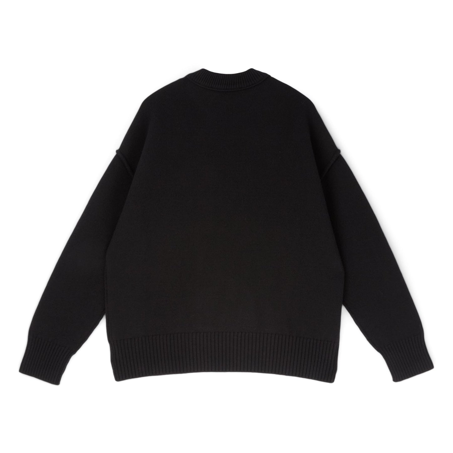 AMI Crewneck Sweater With Contrasted AMI De Coeur (Noir/Rouge)