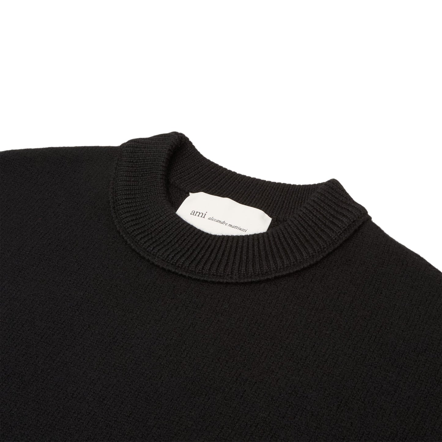 AMI Crewneck Sweater With Contrasted AMI De Coeur (Noir/Rouge)