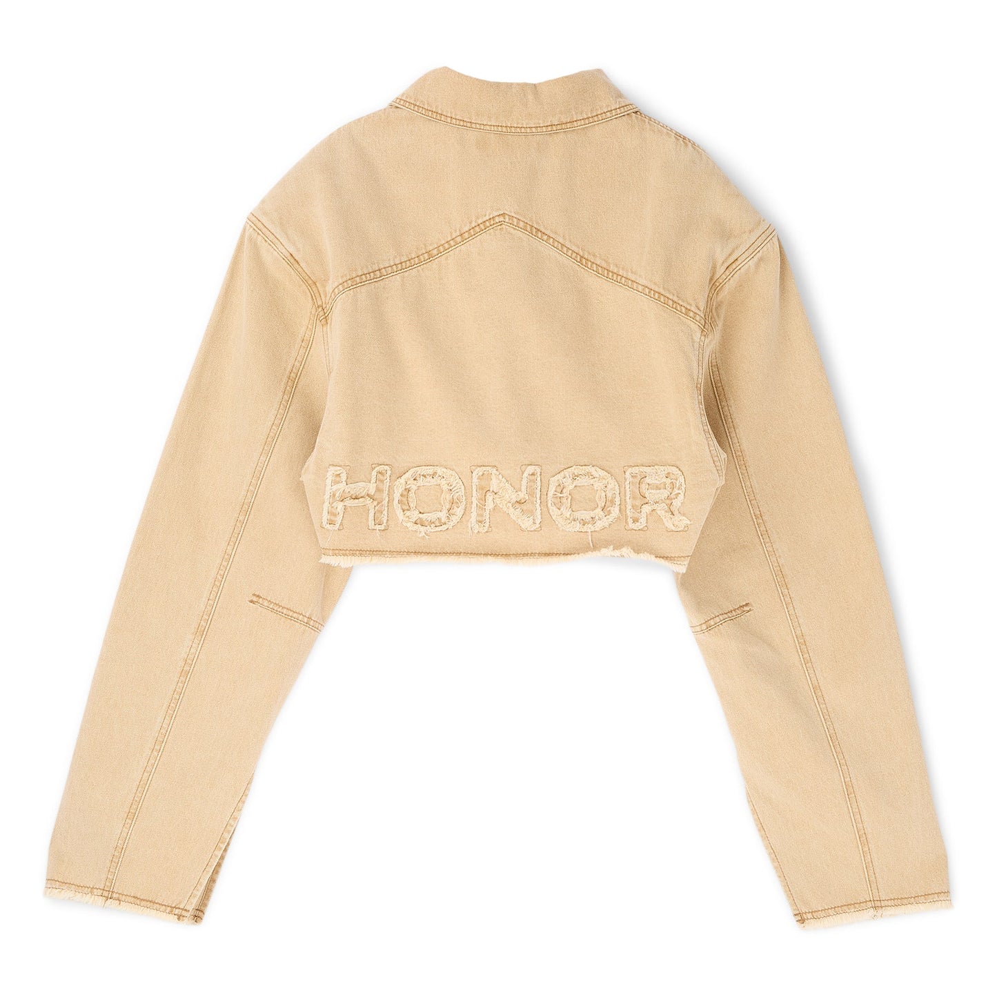 Honor The Gift B-Summer Raw Edge Cropped Jacket (Tan)